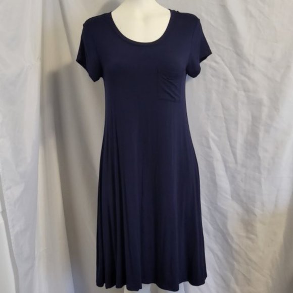 Mix by 41 Hawthorn, Size M, Tee-Shirt Dress, Navy Blue, Front Pocket - Picture 1 of 6